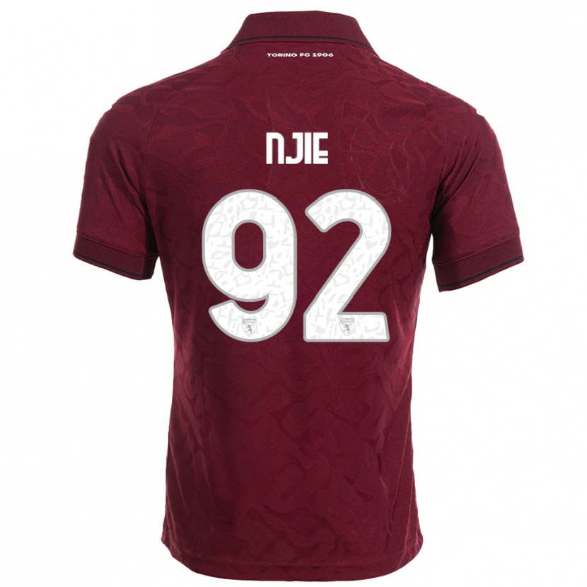 Danxen Dětské Alieu Njie #92 Burgundská Bílá Domů Hráčské Dresy 2025/26 Dres