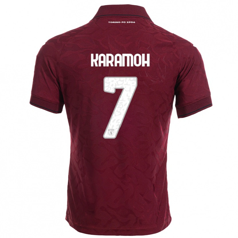 Danxen Dětské Yann Karamoh #7 Burgundská Bílá Domů Hráčské Dresy 2025/26 Dres