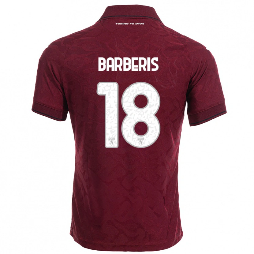 Danxen Dětské Laura Barberis #18 Burgundská Bílá Domů Hráčské Dresy 2025/26 Dres
