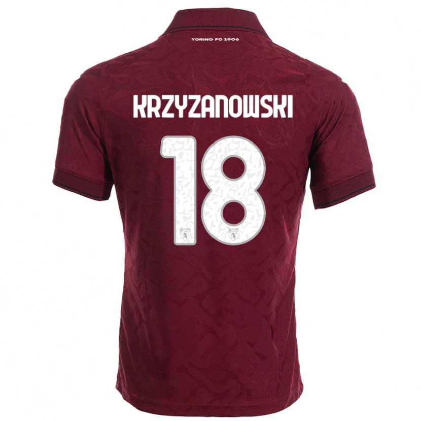Danxen Dětské Jakub Krzyzanowski #18 Burgundská Bílá Domů Hráčské Dresy 2025/26 Dres