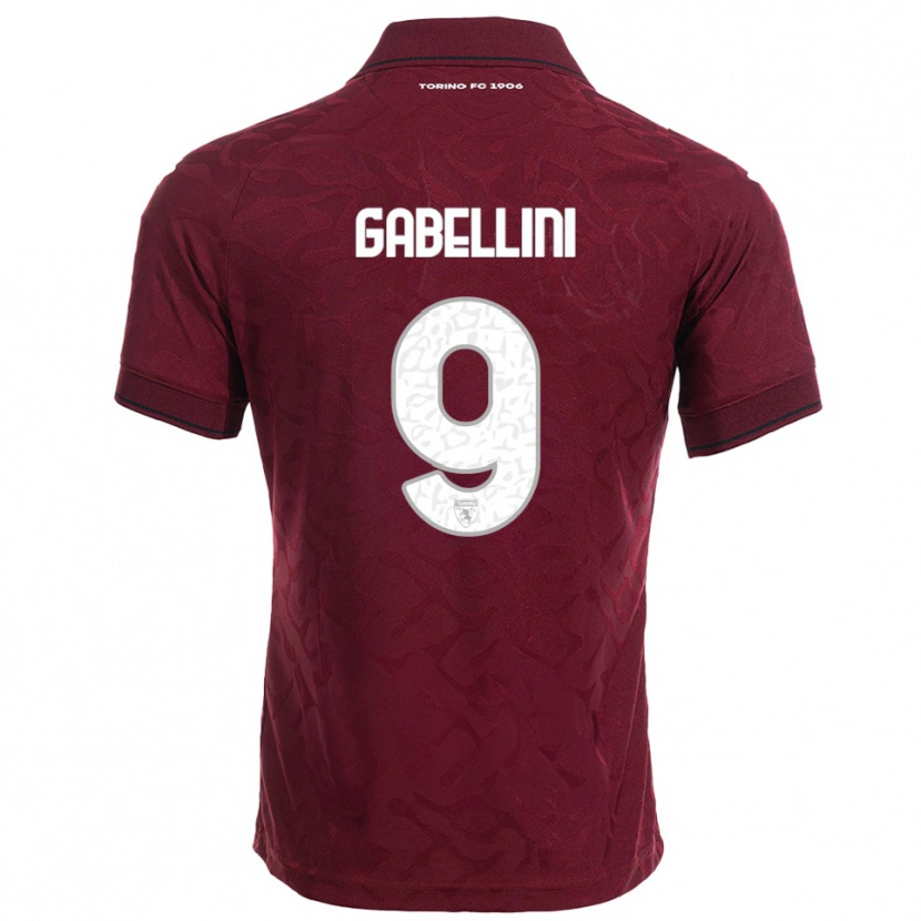 Danxen Dětské Tommaso Gabellini #9 Burgundská Bílá Domů Hráčské Dresy 2025/26 Dres