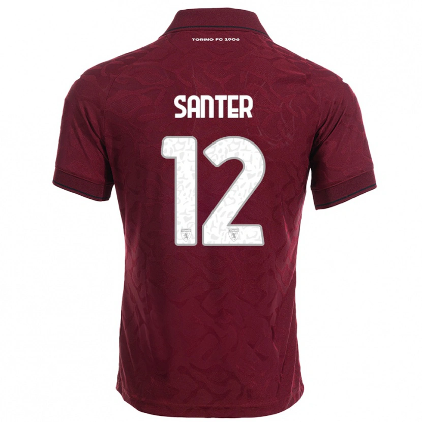 Danxen Dětské Leonardo Santer #12 Burgundská Bílá Domů Hráčské Dresy 2025/26 Dres