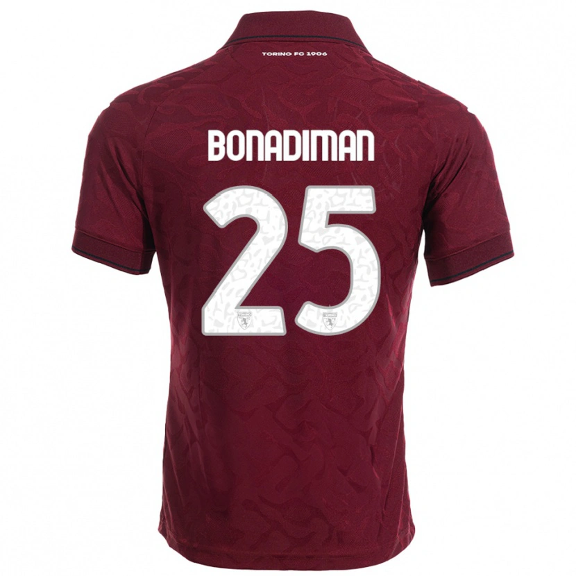 Danxen Dětské Matteo Bonadiman #25 Burgundská Bílá Domů Hráčské Dresy 2025/26 Dres