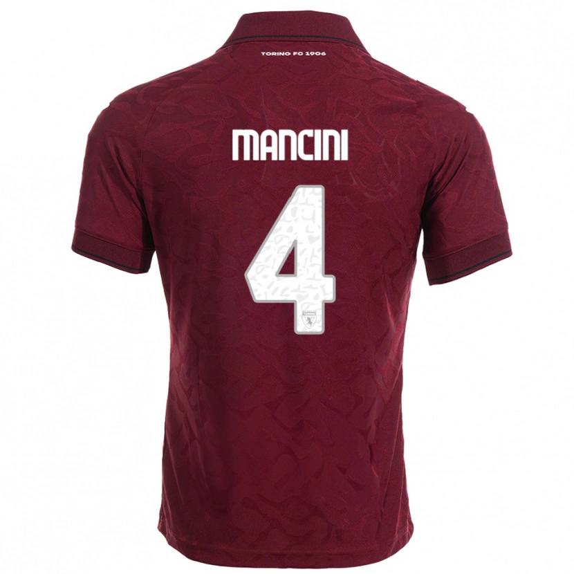 Danxen Dětské Luca Mancini #4 Burgundská Bílá Domů Hráčské Dresy 2025/26 Dres
