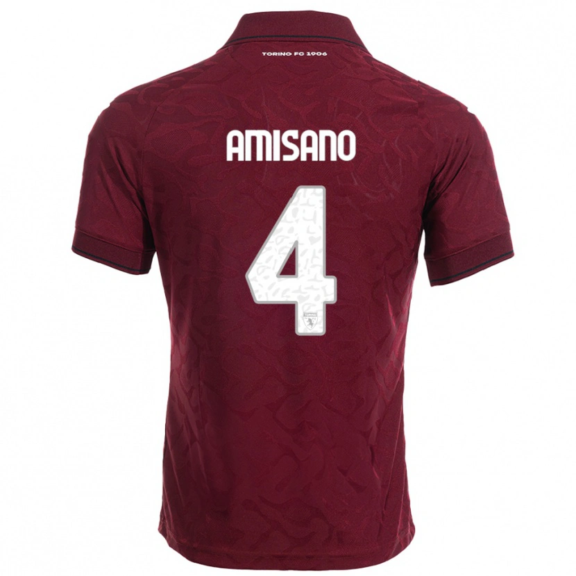 Danxen Dětské Manuel Amisano #4 Burgundská Bílá Domů Hráčské Dresy 2025/26 Dres