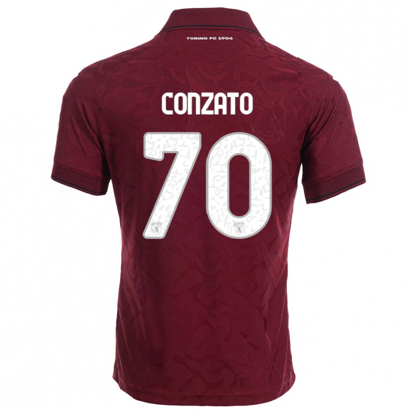 Danxen Dětské Filippo Conzato #70 Burgundská Bílá Domů Hráčské Dresy 2025/26 Dres