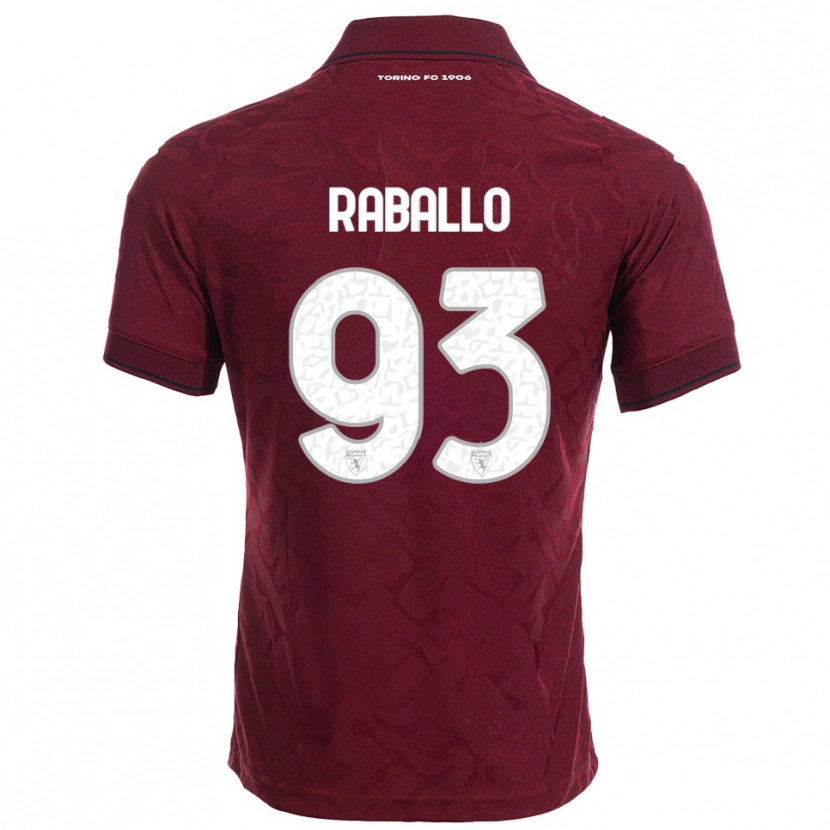 Danxen Dětské Alessio Raballo #93 Burgundská Bílá Domů Hráčské Dresy 2025/26 Dres