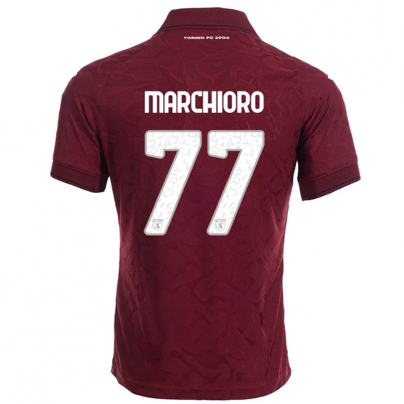Danxen Dětské Raffaele Marchioro #77 Burgundská Bílá Domů Hráčské Dresy 2025/26 Dres