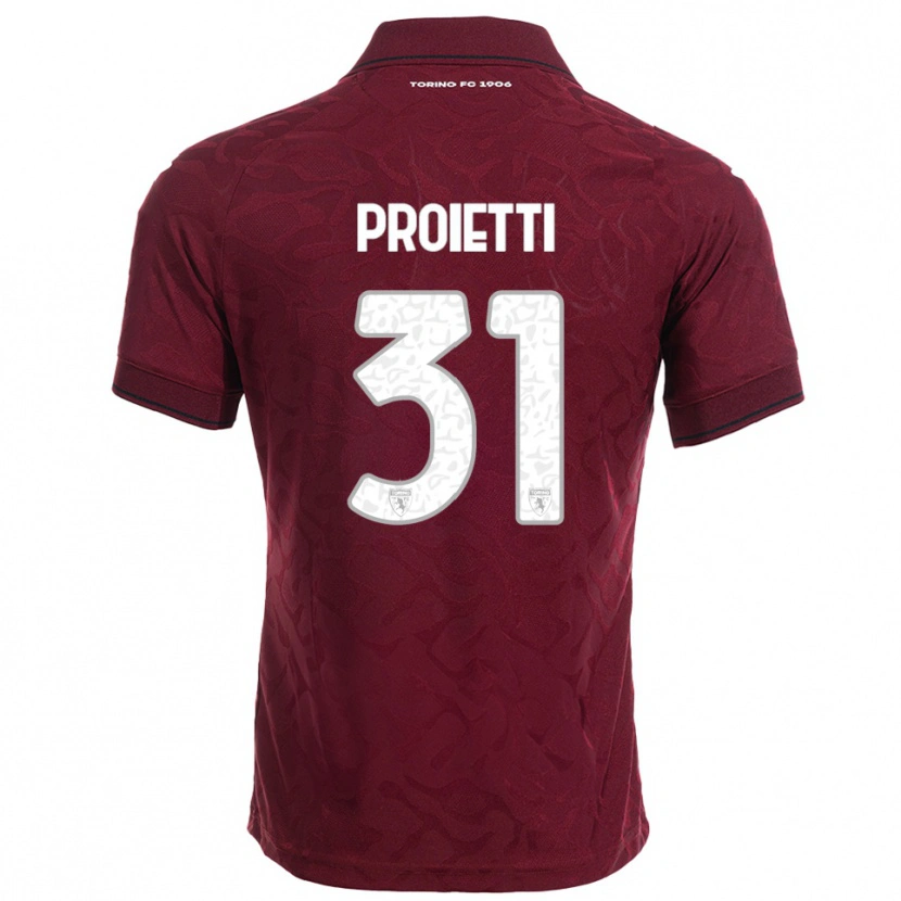 Danxen Dětské Riccardo Proietti #31 Burgundská Bílá Domů Hráčské Dresy 2025/26 Dres