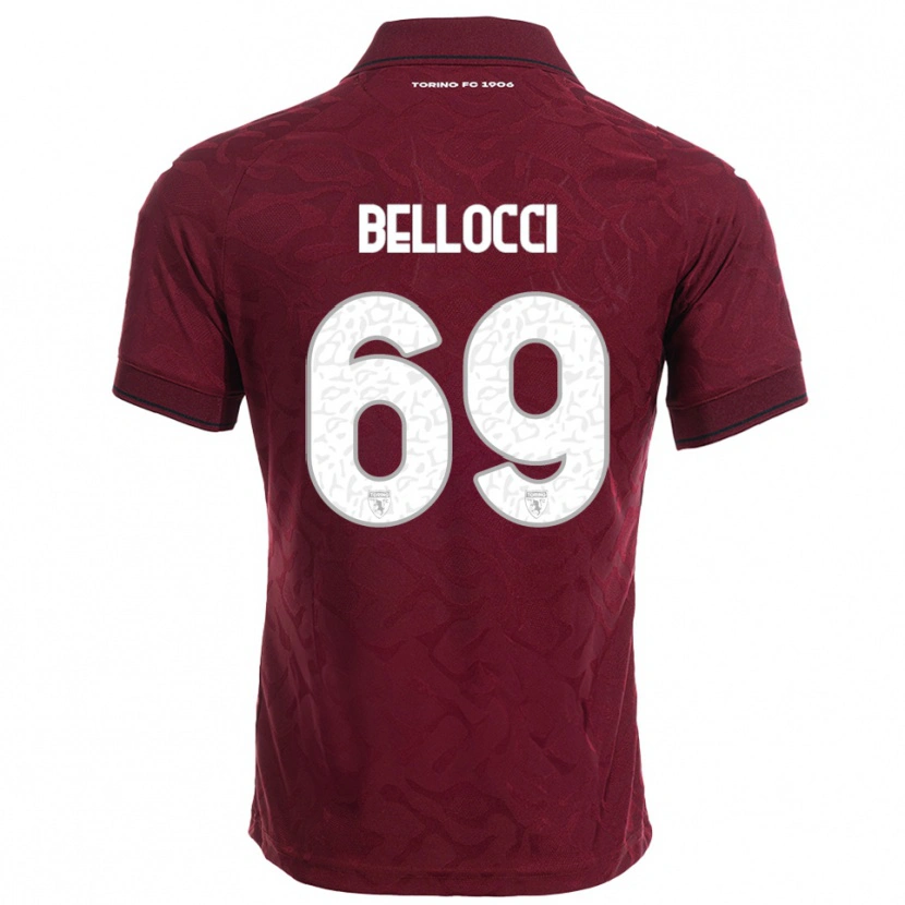 Danxen Dětské Andrea Bellocci #69 Burgundská Bílá Domů Hráčské Dresy 2025/26 Dres