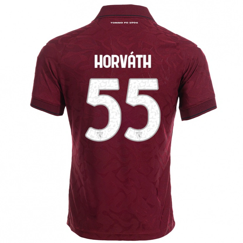 Danxen Dětské Krisztofer Horváth #55 Burgundská Bílá Domů Hráčské Dresy 2025/26 Dres