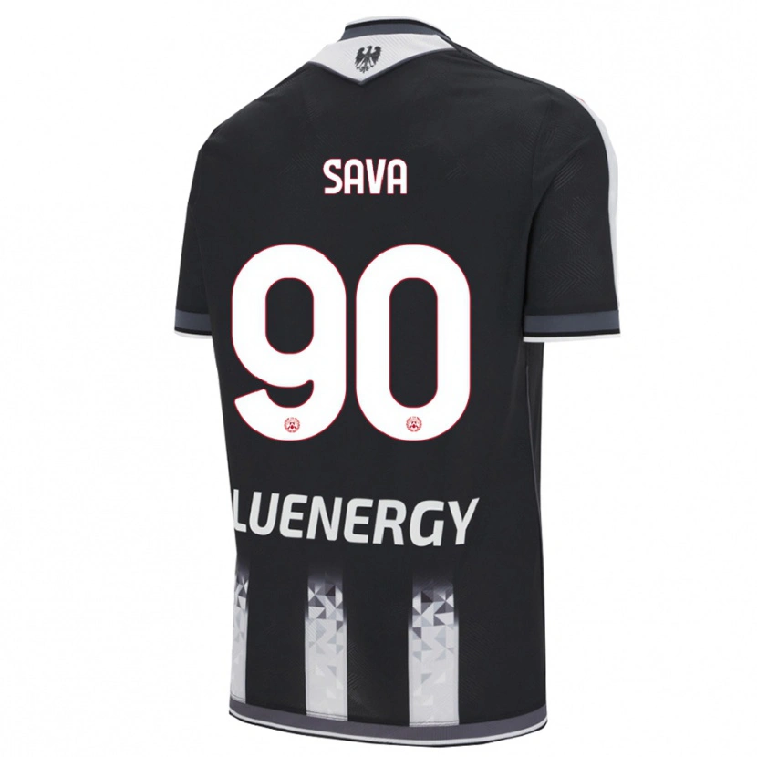 Danxen Dětské Răzvan Sava #90 Černá Bílá Domů Hráčské Dresy 2025/26 Dres