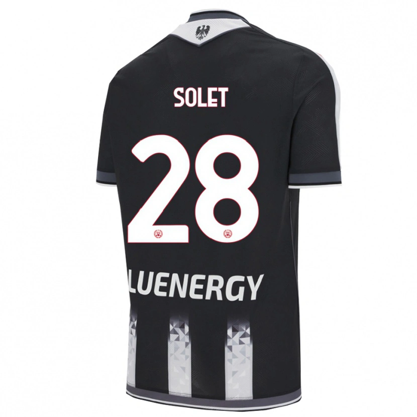 Danxen Dětské Oumar Solet #28 Černá Bílá Domů Hráčské Dresy 2025/26 Dres