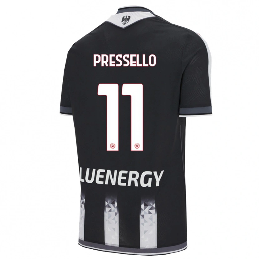 Danxen Dětské Matteo Pressello #11 Černá Bílá Domů Hráčské Dresy 2025/26 Dres