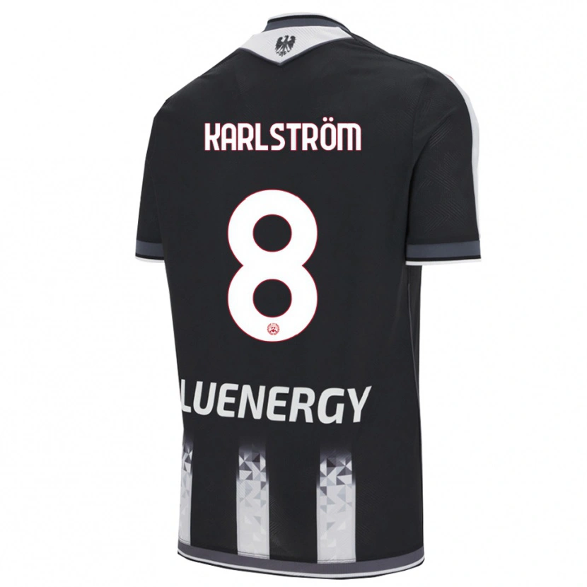 Danxen Dětské Jesper Karlström #8 Černá Bílá Domů Hráčské Dresy 2025/26 Dres
