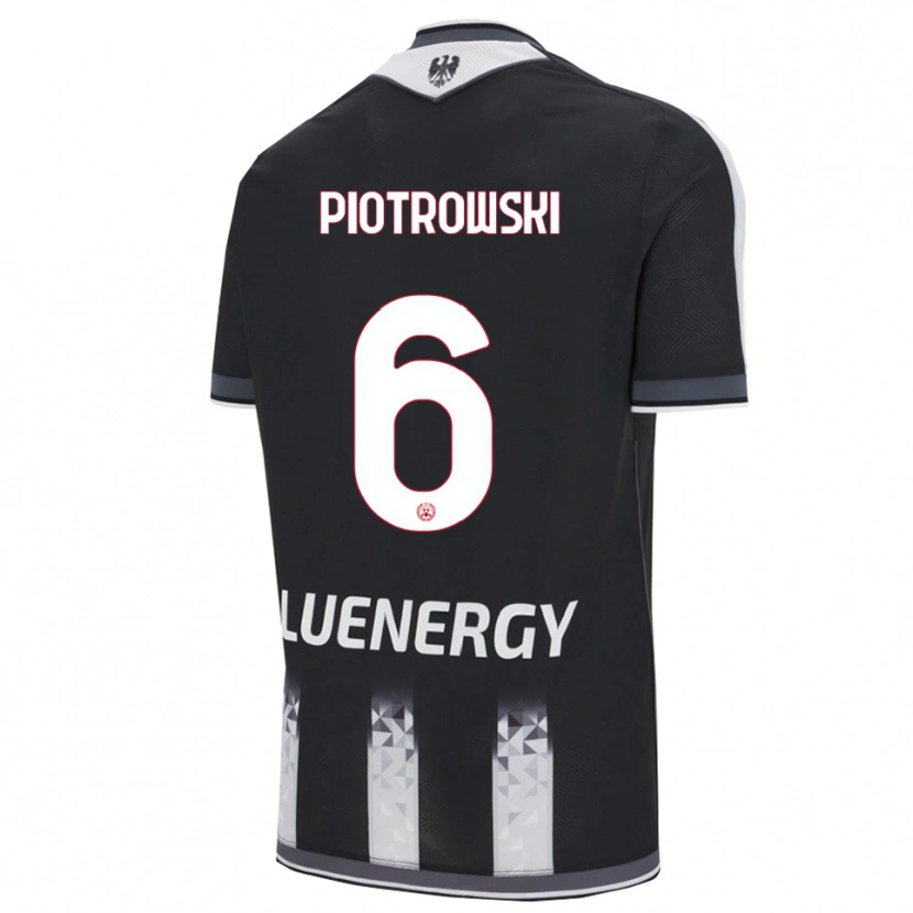 Danxen Dětské Jakub Piotrowski #6 Černá Bílá Domů Hráčské Dresy 2025/26 Dres