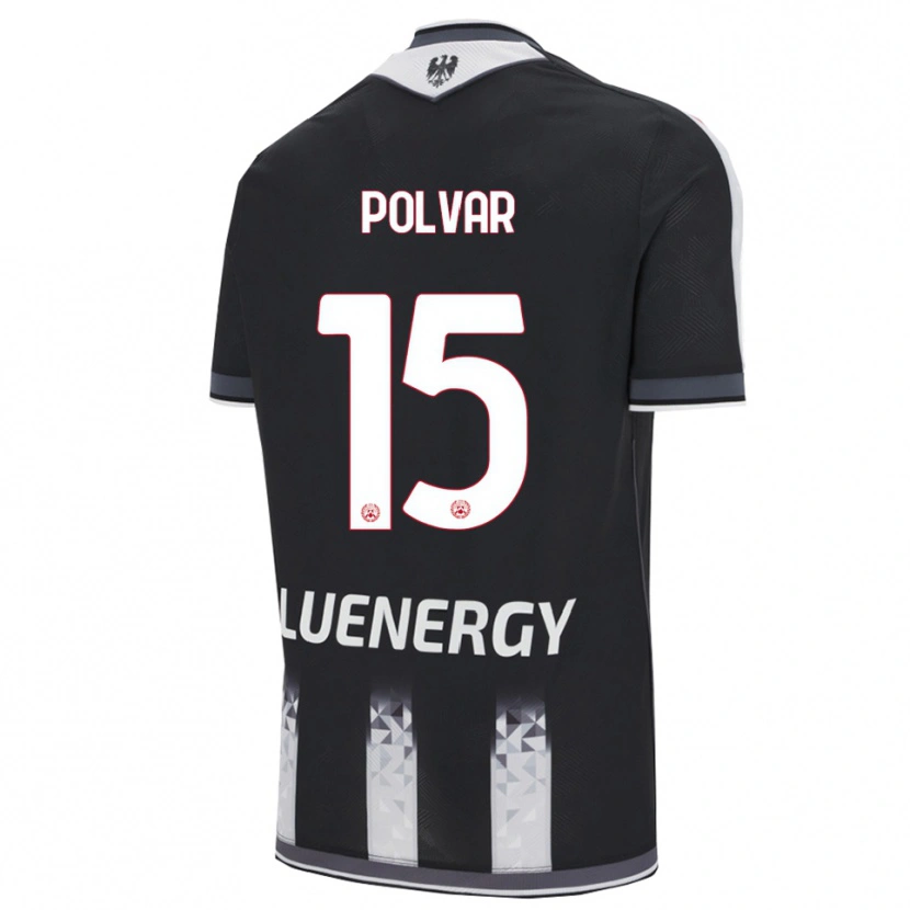 Danxen Dětské Francesco Polvar #15 Černá Bílá Domů Hráčské Dresy 2025/26 Dres