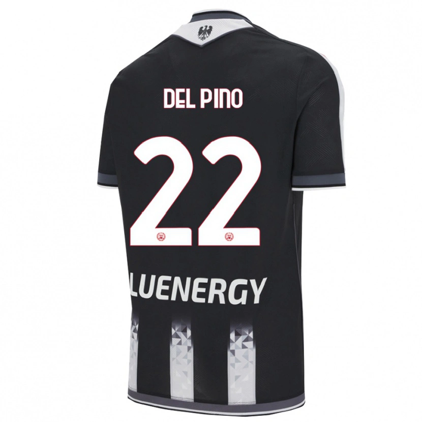Danxen Dětské Lorenzo Del Pino #22 Černá Bílá Domů Hráčské Dresy 2025/26 Dres