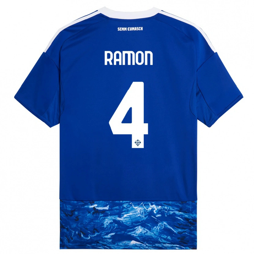 Danxen Dětské Jacobo Ramón #4 Modrá Bílá Domů Hráčské Dresy 2025/26 Dres