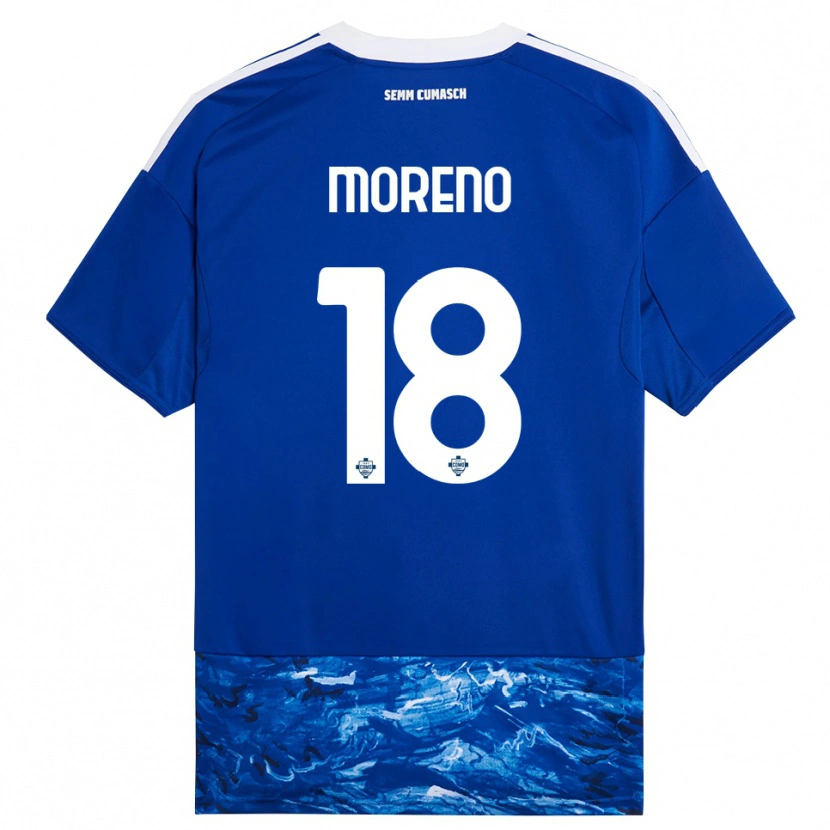 Danxen Dětské Alberto Moreno #18 Modrá Bílá Domů Hráčské Dresy 2025/26 Dres