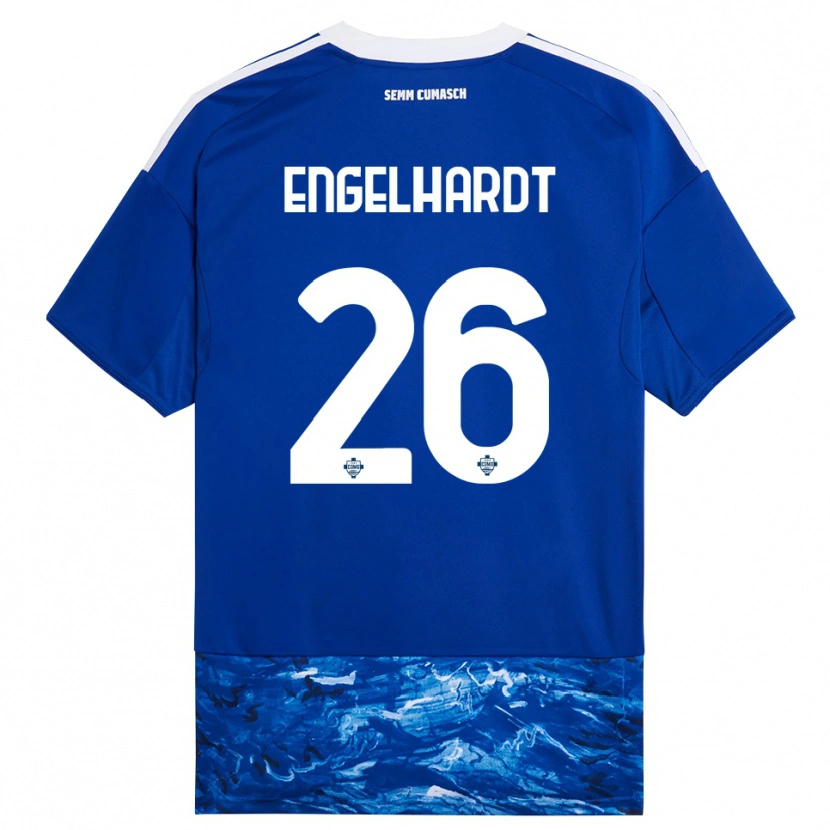 Danxen Dětské Yannik Engelhardt #26 Modrá Bílá Domů Hráčské Dresy 2025/26 Dres