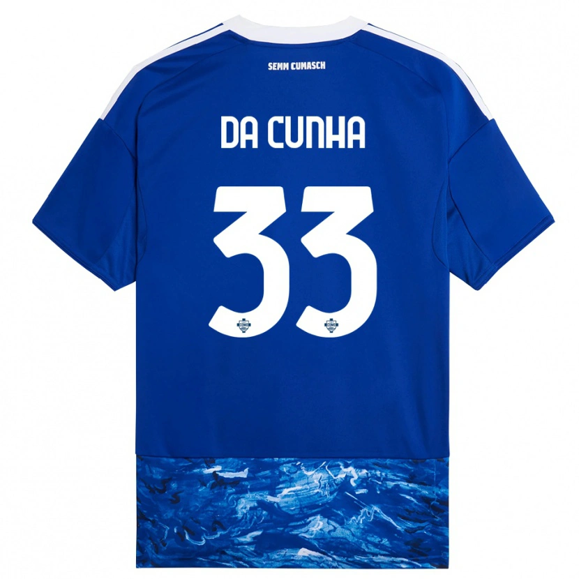 Danxen Dětské Lucas Da Cunha #33 Modrá Bílá Domů Hráčské Dresy 2025/26 Dres