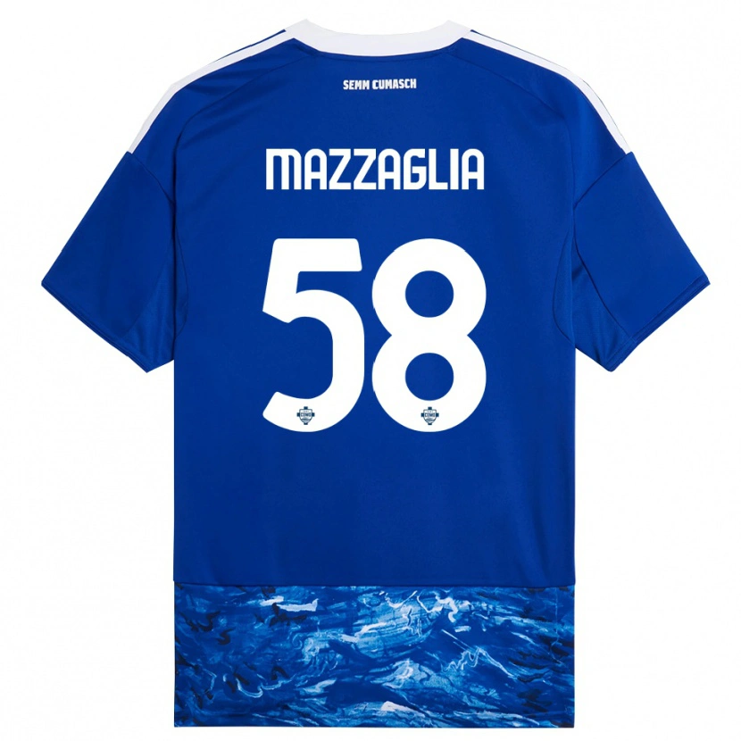 Danxen Dětské Giuseppe Mazzaglia #58 Modrá Bílá Domů Hráčské Dresy 2025/26 Dres