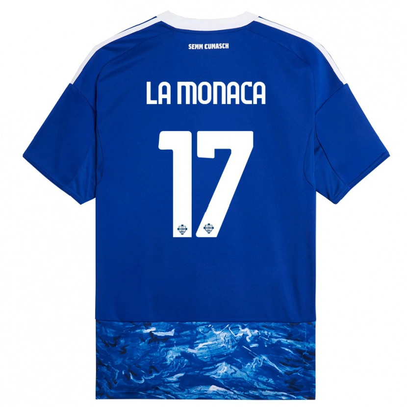 Danxen Dětské Michael La Monaca #17 Modrá Bílá Domů Hráčské Dresy 2025/26 Dres
