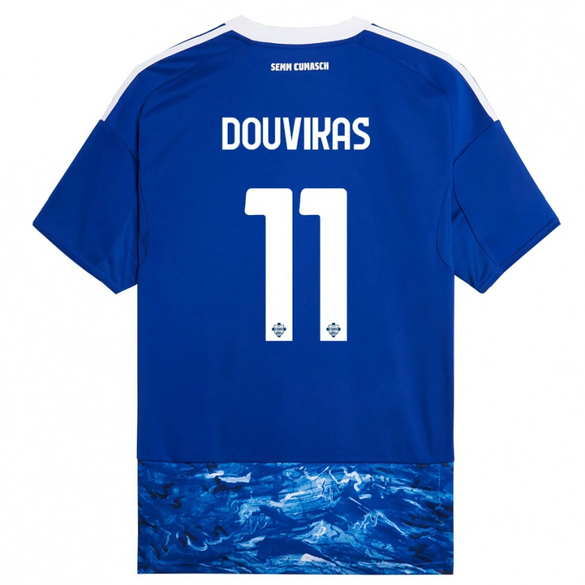 Danxen Dětské Anastasios Douvikas #11 Modrá Bílá Domů Hráčské Dresy 2025/26 Dres
