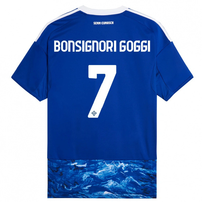 Danxen Dětské Lorenzo Bonsignori #7 Modrá Bílá Domů Hráčské Dresy 2025/26 Dres