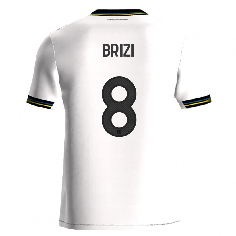 Danxen Dětské Andrea Brizi #8 Bílá Černá Domů Hráčské Dresy 2025/26 Dres