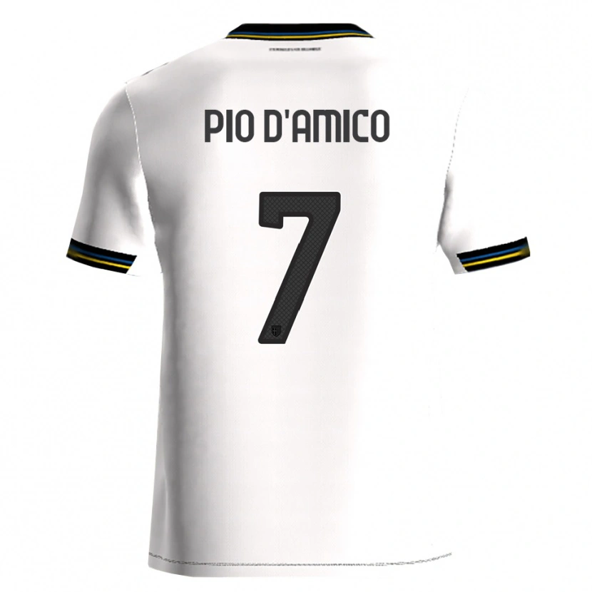 Danxen Dětské Dario Pio D'amico #7 Bílá Černá Domů Hráčské Dresy 2025/26 Dres