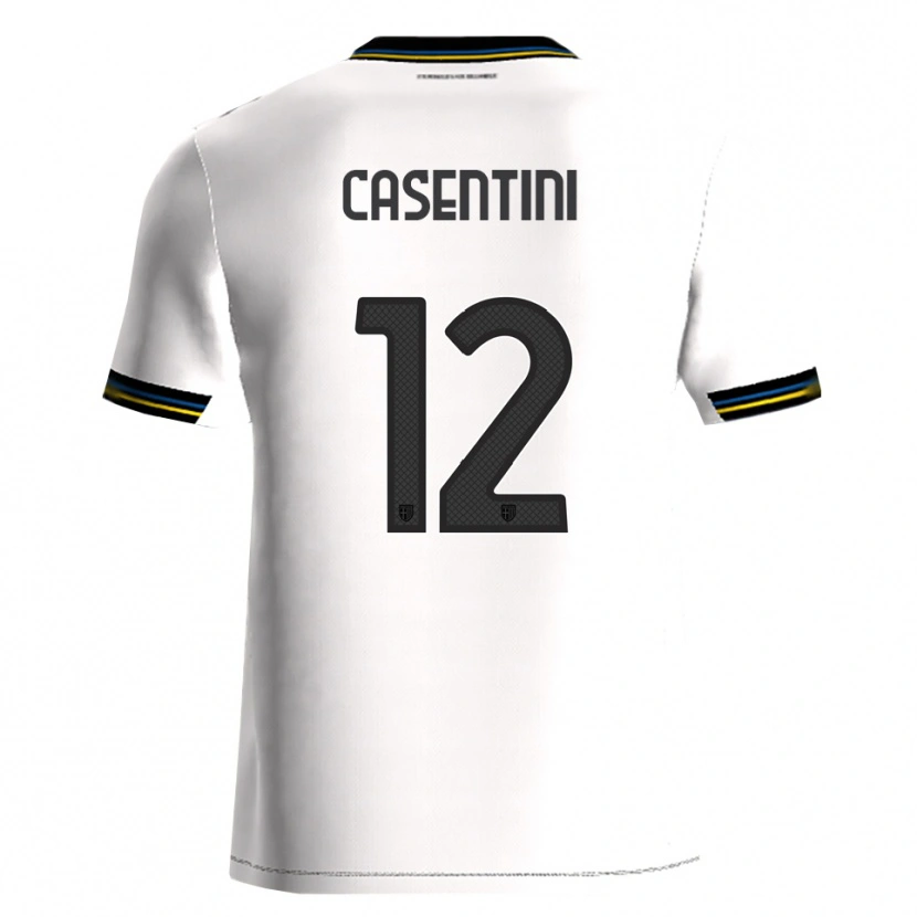 Danxen Dětské Gabriele Casentini #12 Bílá Černá Domů Hráčské Dresy 2025/26 Dres