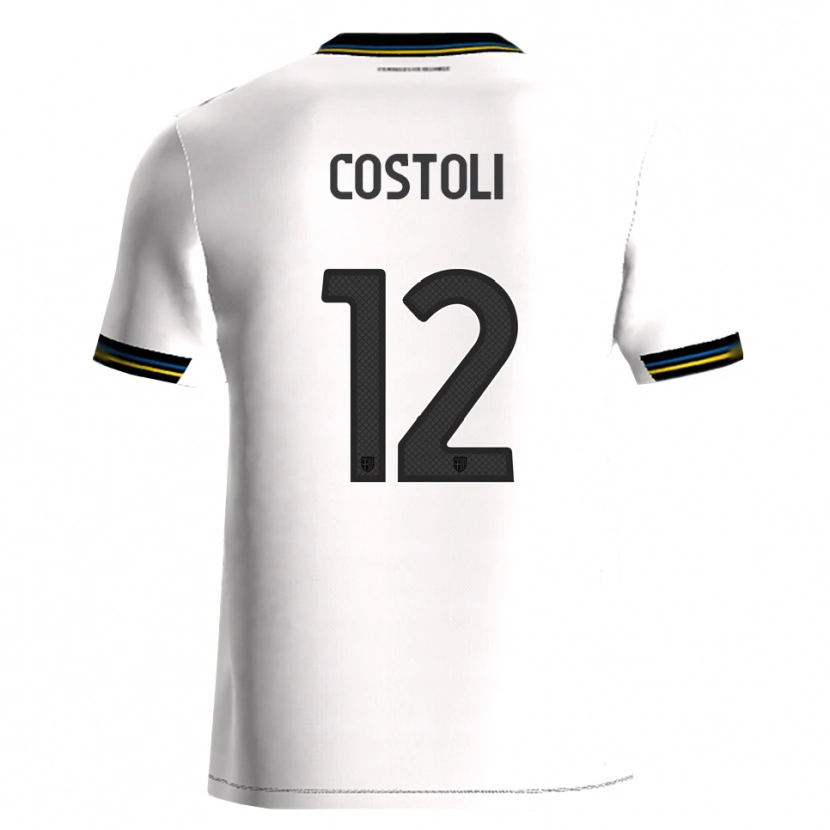 Danxen Dětské Luca Costoli #12 Bílá Černá Domů Hráčské Dresy 2025/26 Dres