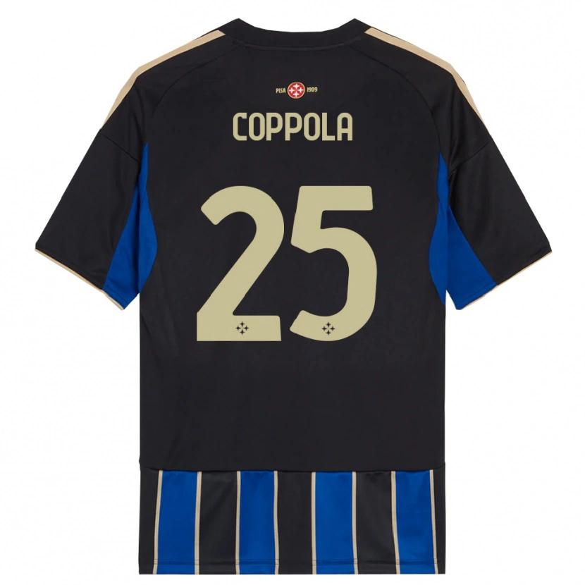 Danxen Dětské Francesco Coppola #25 Černá Modrá Domů Hráčské Dresy 2025/26 Dres