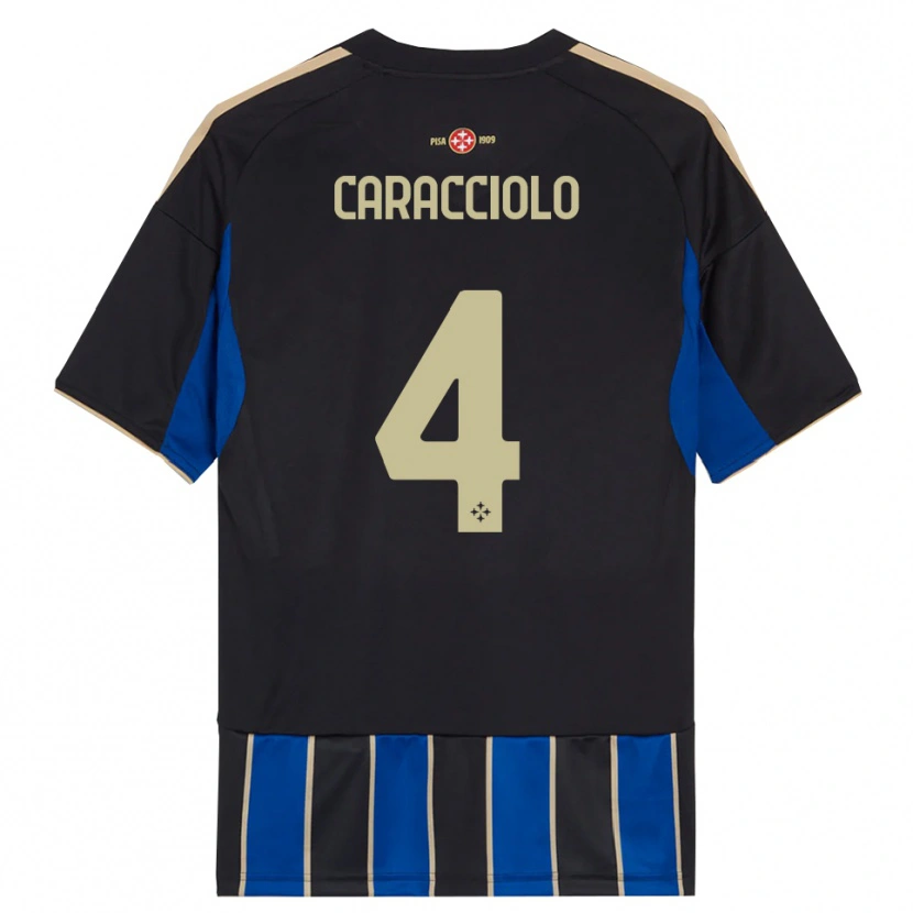 Danxen Dětské Antonio Caracciolo #4 Černá Modrá Domů Hráčské Dresy 2025/26 Dres