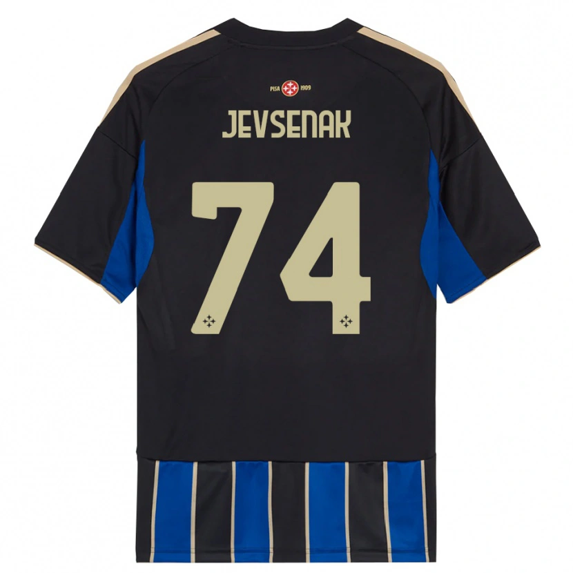 Danxen Dětské Žan Jevšenak #74 Černá Modrá Domů Hráčské Dresy 2025/26 Dres