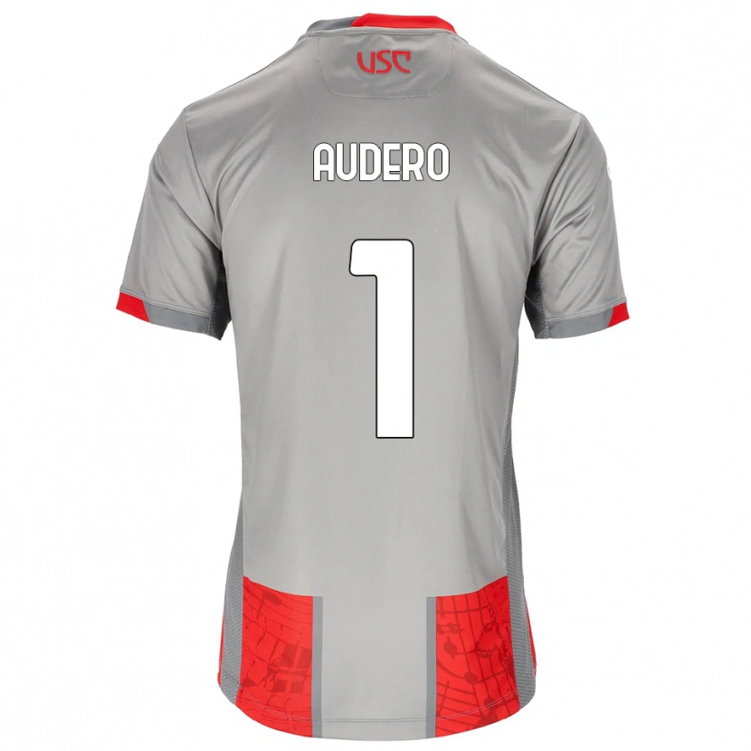 Danxen Dětské Emil Audero #1 Červená Šedá Domů Hráčské Dresy 2025/26 Dres