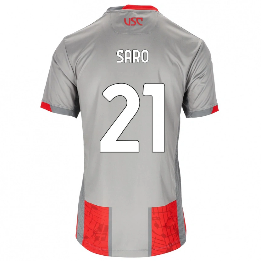 Danxen Dětské Gianluca Saro #21 Červená Šedá Domů Hráčské Dresy 2025/26 Dres