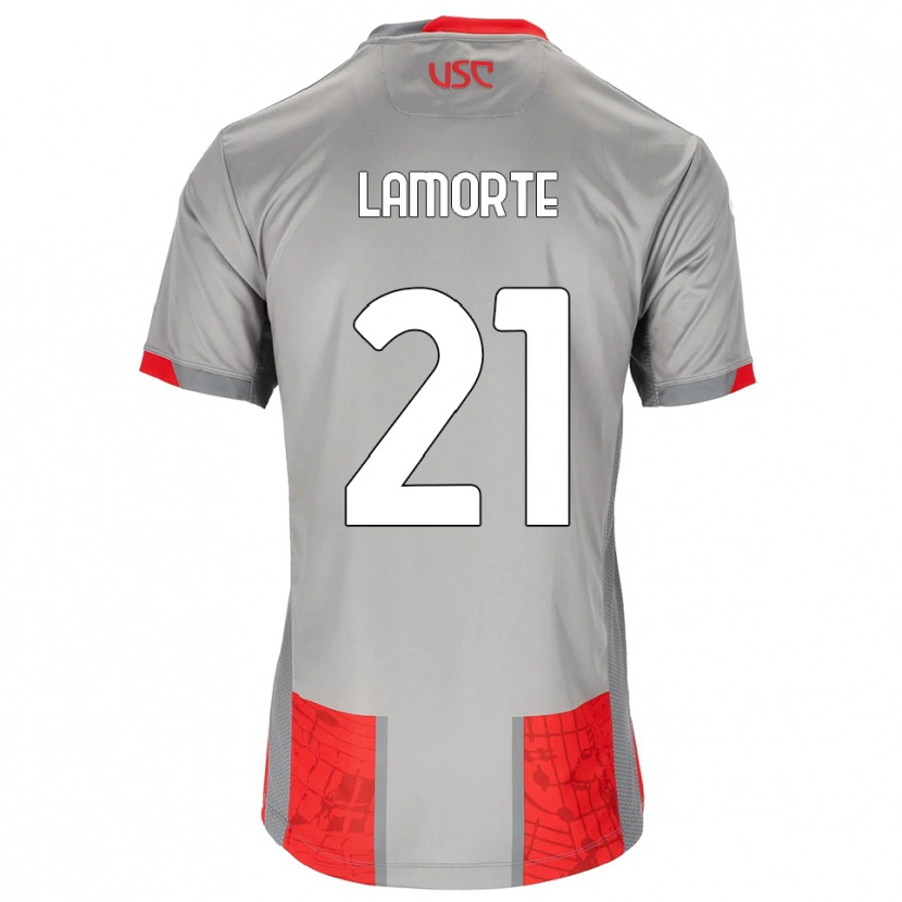 Danxen Dětské Alessandro Lamorte #21 Červená Šedá Domů Hráčské Dresy 2025/26 Dres