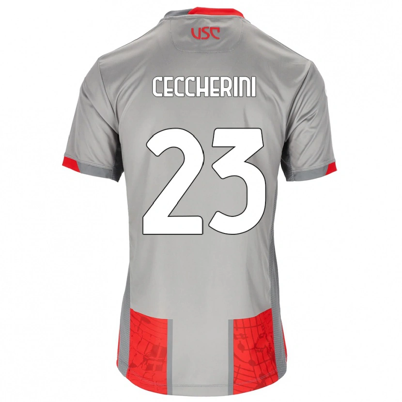 Danxen Dětské Federico Ceccherini #23 Červená Šedá Domů Hráčské Dresy 2025/26 Dres