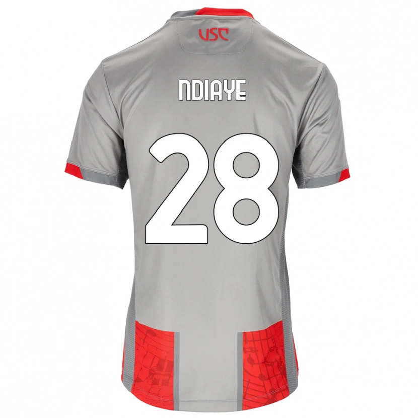 Danxen Dětské Maissa Ndiaye #28 Červená Šedá Domů Hráčské Dresy 2025/26 Dres