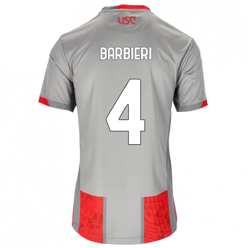 Danxen Dětské Tommaso Barbieri #4 Červená Šedá Domů Hráčské Dresy 2025/26 Dres