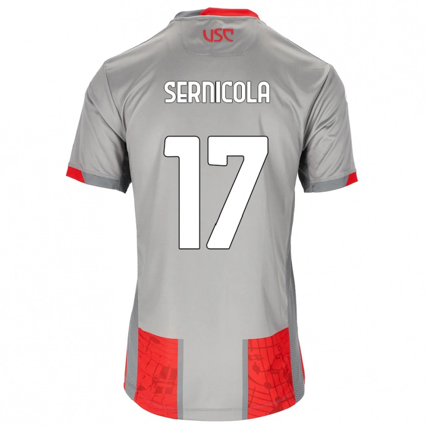 Danxen Dětské Leonardo Sernicola #17 Červená Šedá Domů Hráčské Dresy 2025/26 Dres