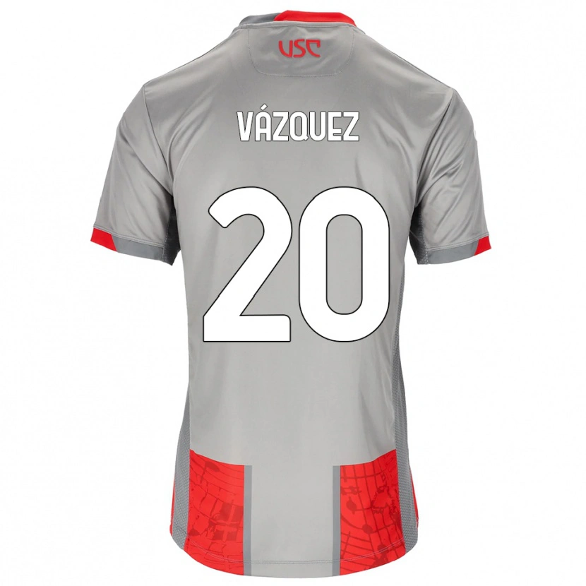 Danxen Dětské Franco Vázquez #20 Červená Šedá Domů Hráčské Dresy 2025/26 Dres