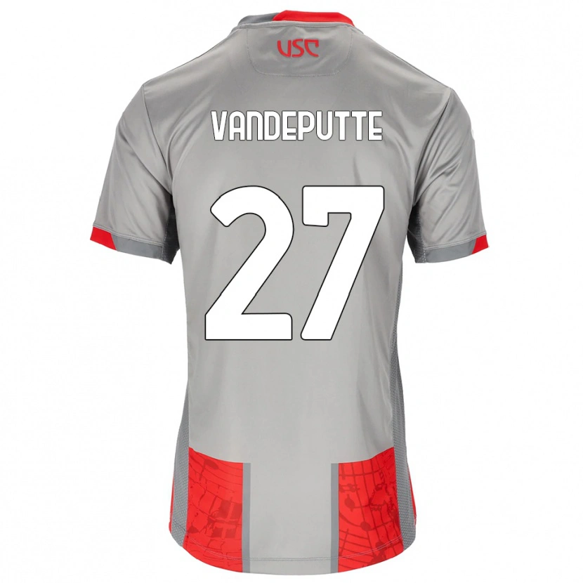 Danxen Dětské Jari Vandeputte #27 Červená Šedá Domů Hráčské Dresy 2025/26 Dres