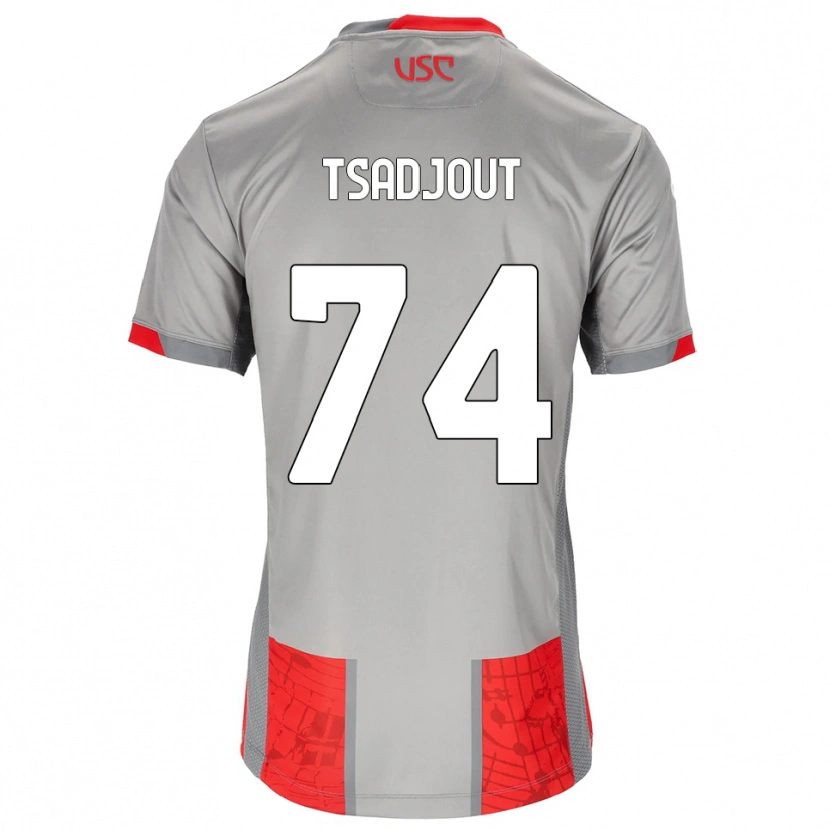 Danxen Dětské Frank Tsadjout #74 Červená Šedá Domů Hráčské Dresy 2025/26 Dres