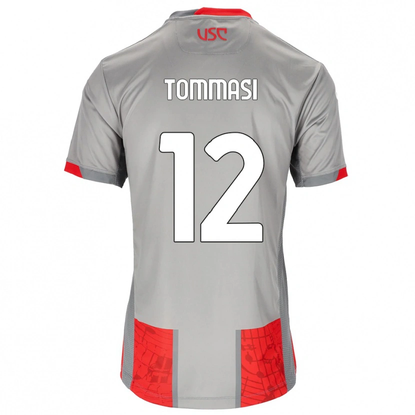 Danxen Dětské Francesco Tommasi #12 Červená Šedá Domů Hráčské Dresy 2025/26 Dres