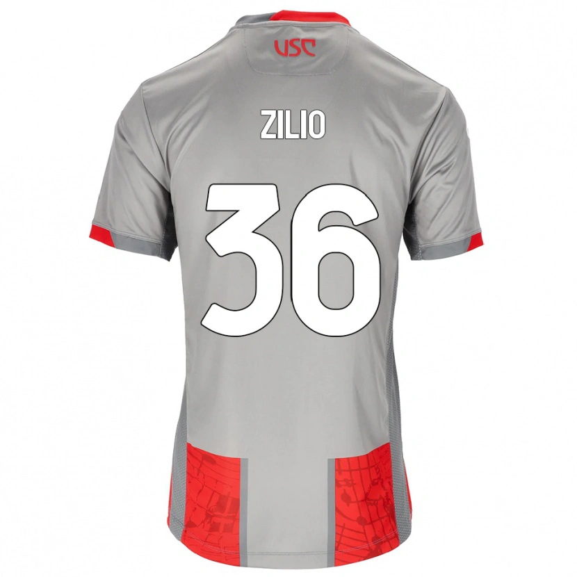 Danxen Dětské Andrea Zilio #36 Červená Šedá Domů Hráčské Dresy 2025/26 Dres