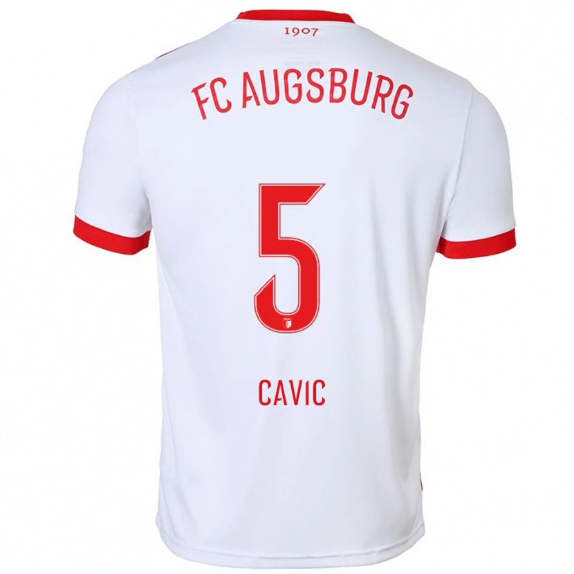 Danxen Dětské Andrej Cavic #5 Bílá Červená Domů Hráčské Dresy 2025/26 Dres